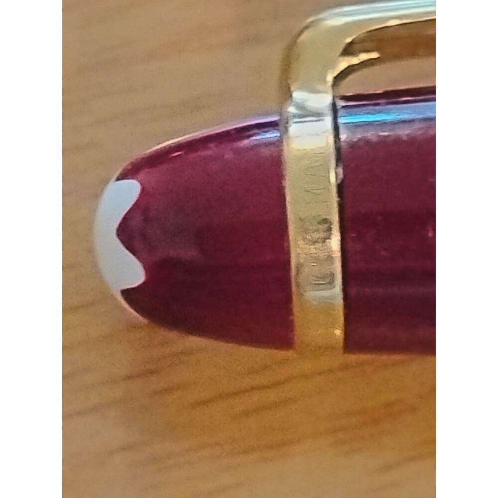 Montblanc Meisterstuck Gold Burgundy Plated Pen with Cap Rollerball Collectible - Picture 16 of 16